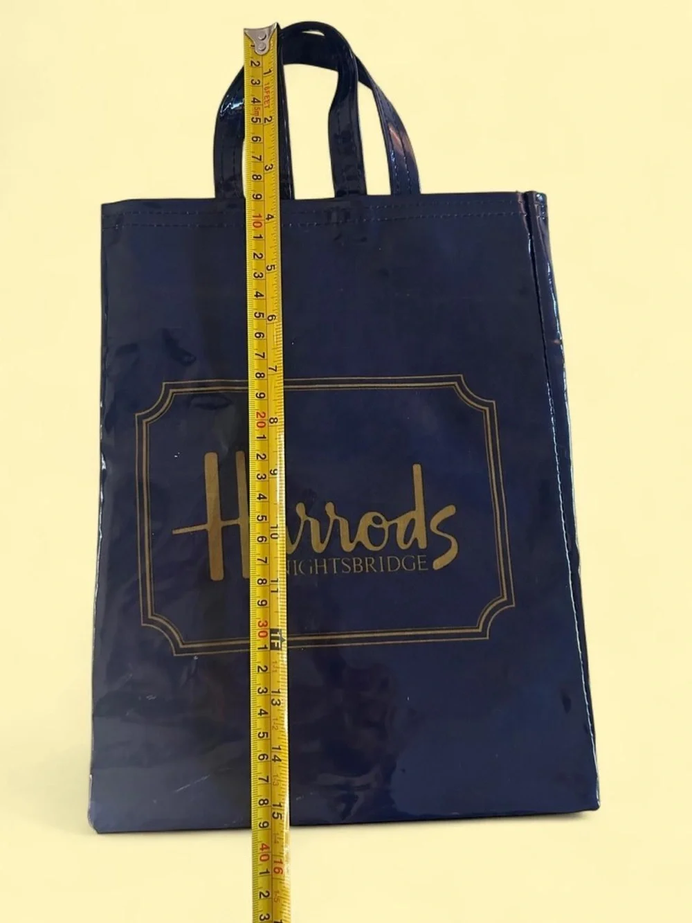 Vintage Harrods Cosmetic Bag & Y2K Shopper Tote Set Navy Gold Bundle